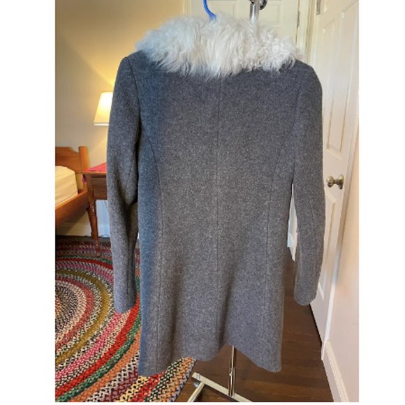 Theory Troyda Wool Shearling Collar Coat, Size S/P - Picture 4 of 6